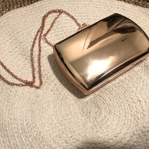 Lulu’s Rose Gold Clutch w/ Chain
